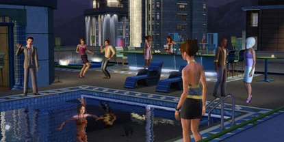 A swimming pool party