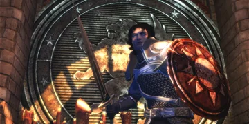 A warrior with a shield & spear