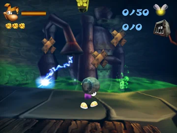 Rayman carrying a barrel