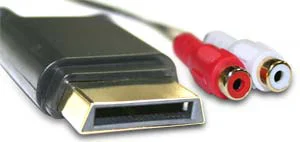 The audio jacks for the headphones, close-up