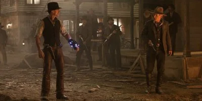 Twee Cowboys stonden naar elkaar te kijken