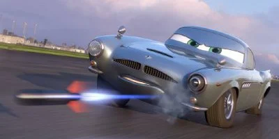 Finn McMissile die een raket afvuurt
