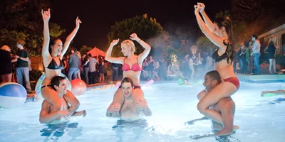 Teenagers Partying in Swimming Pool