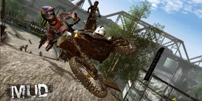 front view of biker in air