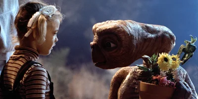 Foto van E.T. en Drew Barrymore