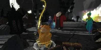 Yellow character with a whip