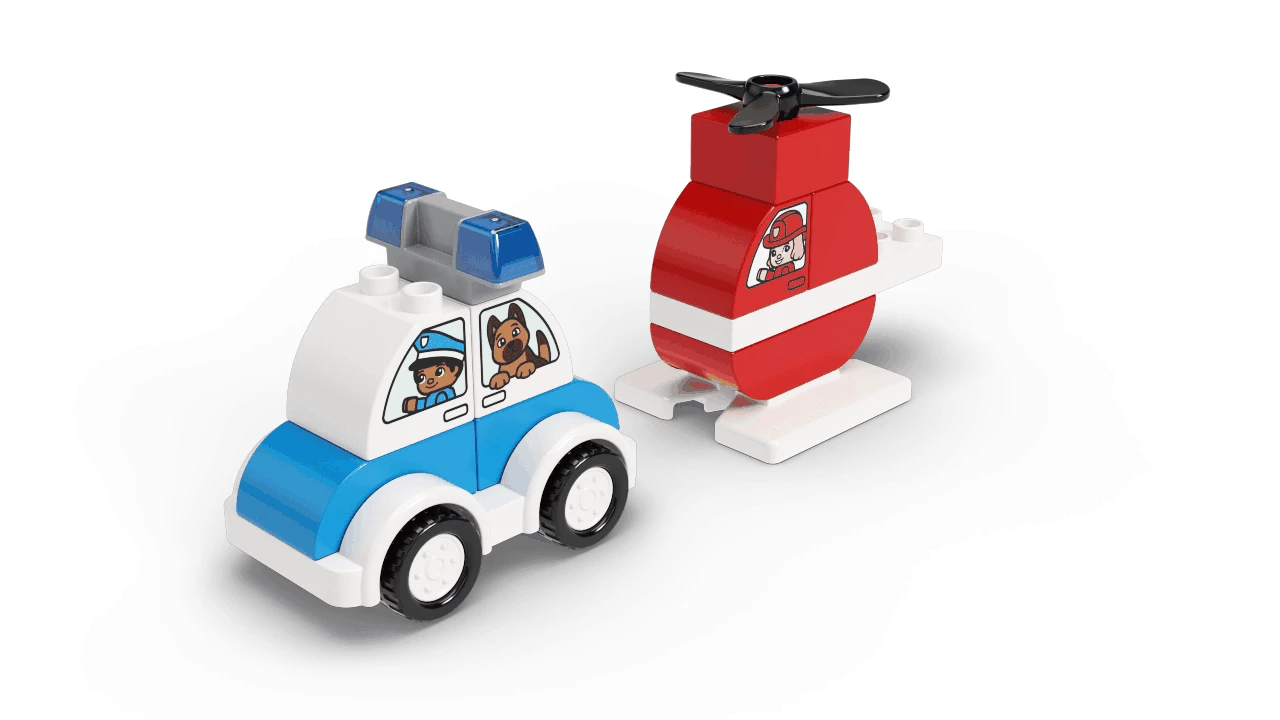 lego duplo auto en helikopter