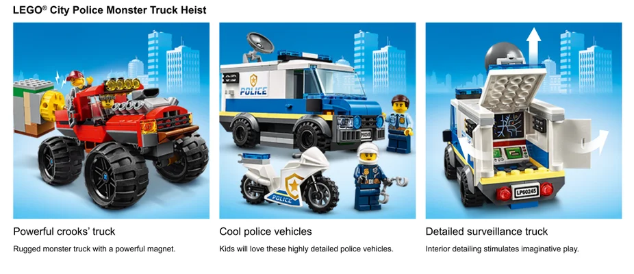 Actie schoten van de vrachtwagenreeks van het politiemonster