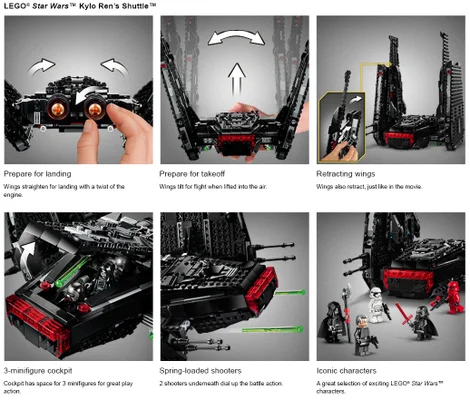 Close up actiefoto's van Star Wars LEGO set