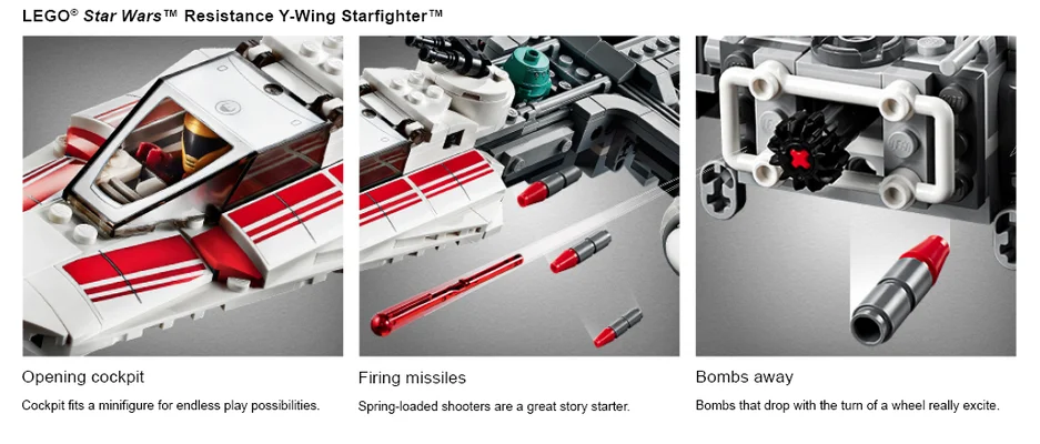 Close up actiefoto's van Star Wars LEGO set