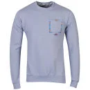 D-Code Men's Luke Aztec Crew Neck Sweatshirt - Pale Blue Marl - S - Pale Blue Marl Afbeelding 1