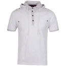 Brave Soul Men's Project Short Sleeved Hooded Polo Shirt T-Shirt - White - S - Wit Afbeelding 1