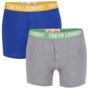 Tokyo Laundry Mens Izumo 2-Pack Boxers - Blauw/Grijs - S - True Blue/Grey Afbeelding 1