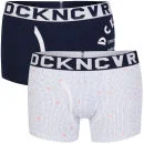 Duck and Cover Mens 2-Pack Boxers - Blauw/Marineblauw - S - Blue/Navy Afbeelding 1