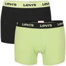 Levi's Men's Nortonville 2-Pack Boxer - Black/Lettuce Green - S - Black/Lettuce Green Afbeelding 1