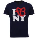 FUBU Men's 'I Love New York' T-shirt - Navy - S - Navy blauw Afbeelding 1
