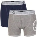 Duck and Cover Men's Logo 2-Pack Boxer - Blue/Grey - S - Blue/Grey Afbeelding 1