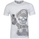 Joystick Junkies Men's Skeleton Mario T-Shirt - White - S - Wit Afbeelding 1