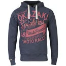 Tokyo Laundry Men's Willard Print Hooded Sweatshirt - Mood Indigo Marl - S Afbeelding 1