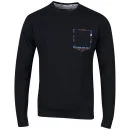 D-Code Men's Luke Aztec Crew Neck Sweatshirt - True Navy - S - True Navy Afbeelding 1
