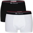 Ben Sherman Men's 2-Pack Boxer Shorts - Black/White - S - Black/White Afbeelding 1