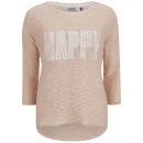 ONLY Women's Happy Slogan Knitted Jumper - Cloud Pink - XS/UK 6 - Roze Afbeelding 1