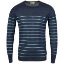 Boxfresh Men's Gael2 12 Gauge Breton Stripe Crew Neck Knit - Navy - S - Navy blauw Afbeelding 1