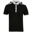 Brave Soul Men's Project Short Sleeved Hooded Polo Shirt T-Shirt - Black - S - Zwart Afbeelding 1