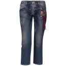 Galliano Women's Skinny Fit Button Cropped Jeans - Blue - 26 - Denim Blue Afbeelding 1