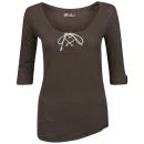 Brave Soul Women's Aisha Tie Top - Dark Chocolate - S - Dark Chocolate Afbeelding 1