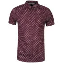 Brave Soul Men's Gallagherc Short Sleeve Polka Dot Shirt - Burgundy - S - Burgundy Afbeelding 1