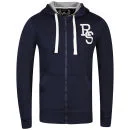 Ringspun Men's Zipa Hooded Sweat - Navy - S - Navy blauw Afbeelding 1