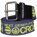 Crosshatch Men's Kicks Canvas Printed Belt - Deep Blue/Acid Lime - S - Deep Blue/Acid Lime Afbeelding 1