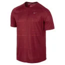 Nike Men's Printed Miler Short Sleeve Running T-Shirt - Gym Red - S - Rood Afbeelding 1