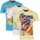 South Shore Men's 3 Pack T-Shirts - Yellow/Ivory/Turquoise - S - Yellow/Ivory/Turquoise Afbeelding 1