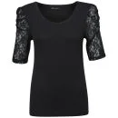 Brave Soul Women's Mischa Lace Sleeve Top - Black - S - Zwart Afbeelding 1
