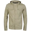 Brave Soul Men's Constructed Cotton Twill Hooded Jacket - Stone - S - Steen Afbeelding 1