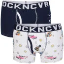 Duck and Cover Men's 2-Pack Boxers - White/Navy - S - White/Navy Afbeelding 1
