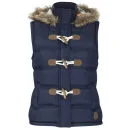 Toyko Laundry Women's Fur Trim Hooded Gilet - Navy - 8 - Navy blauw Afbeelding 1