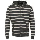 Brave Soul Men's Rocker Striped Zip Thru Hoody - Charcoal - S - Charcoal Afbeelding 1