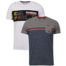 Kangol Men's Rumour And Yoda T-shirt 2pk Grey Marl/White - S - Grey Marl/White Afbeelding 1