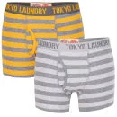 Tokyo Laundry Men's Lzumi 2-Pack Boxers - Gold/Grey - S - Gold/Grey Afbeelding 1