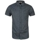 Brave Soul Men's Gallagherc Short Sleeve Polka Dot Shirt - Teal - S - Teal Afbeelding 1