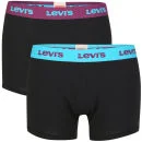 Levi's Men's Elwyn 2-Pack Boxer - Black/Violet - S - Black/Violet Afbeelding 1