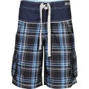 Le Breve Men's Splash Swim Shorts - Blue Check - S - Blauw Afbeelding 1