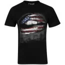 Cinch Men's Lips Photo Print T-Shirt - Faded Black - S - Faded Black Afbeelding 1