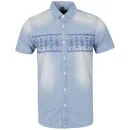 Brave Soul Heren Dartanian Overhemd met Korte Mouwen - Denim - S - Denim Afbeelding 1