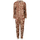 Sleepwear By Tom Franks Women's Micro Fleece Animal Onesie - Giraffe - S-M - Giraffe Afbeelding 1