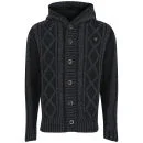 Ringspun Men's Panamint Cable Cardigan - Black Marl - S - Black Marl Afbeelding 1