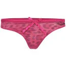 Roberto Cavalli Women's Animal Mesh Thong - Fuchsia - XS - Fuschia Afbeelding 1